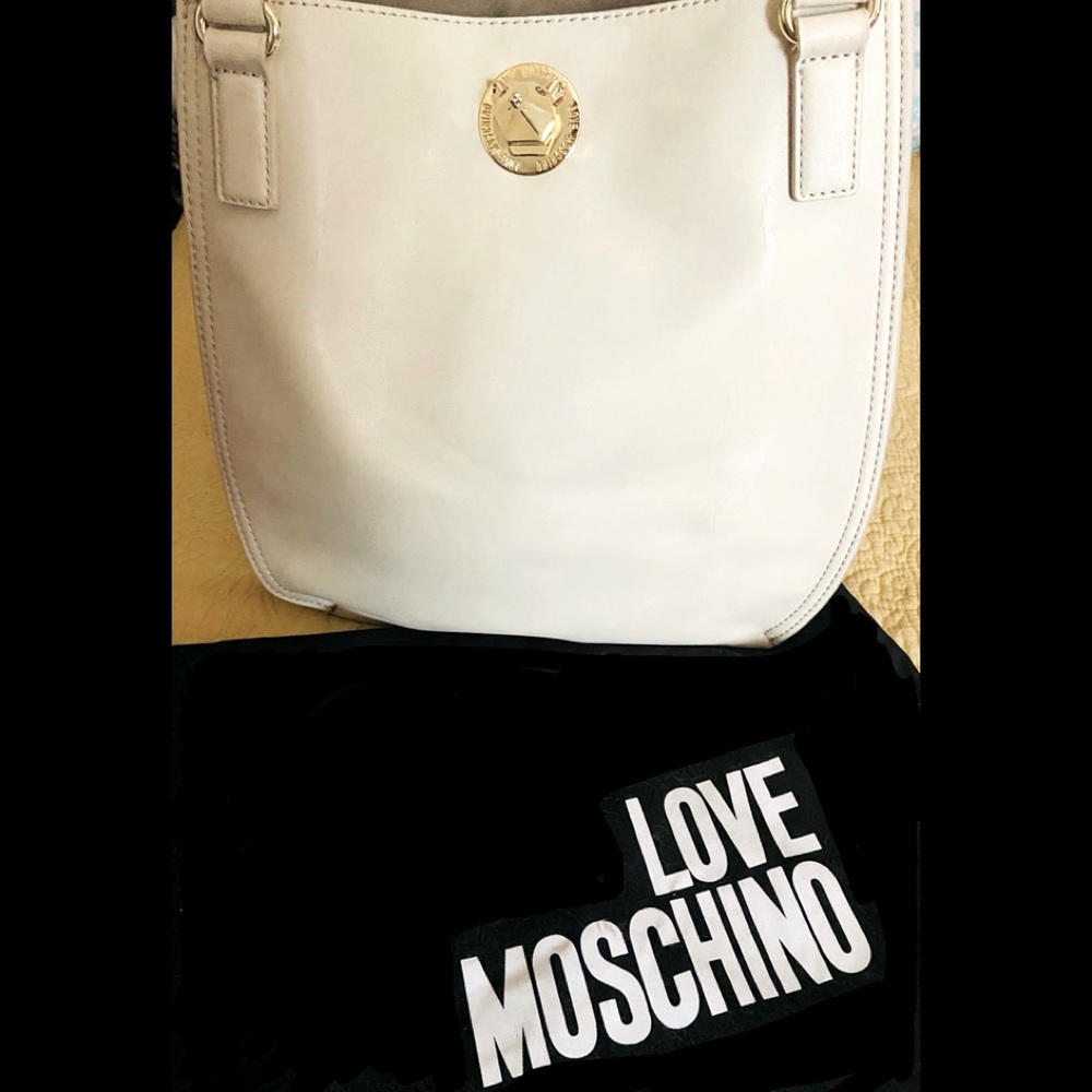 White MOSCHINO leather tote